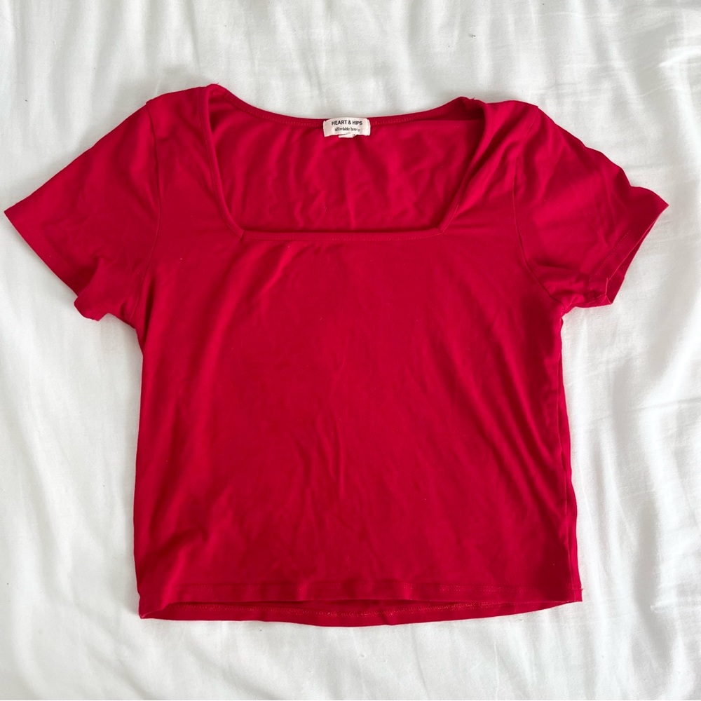 Tilly’s Red Square Neck Top